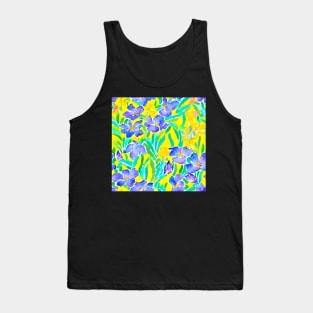 Field of wild irises watercolor Tank Top